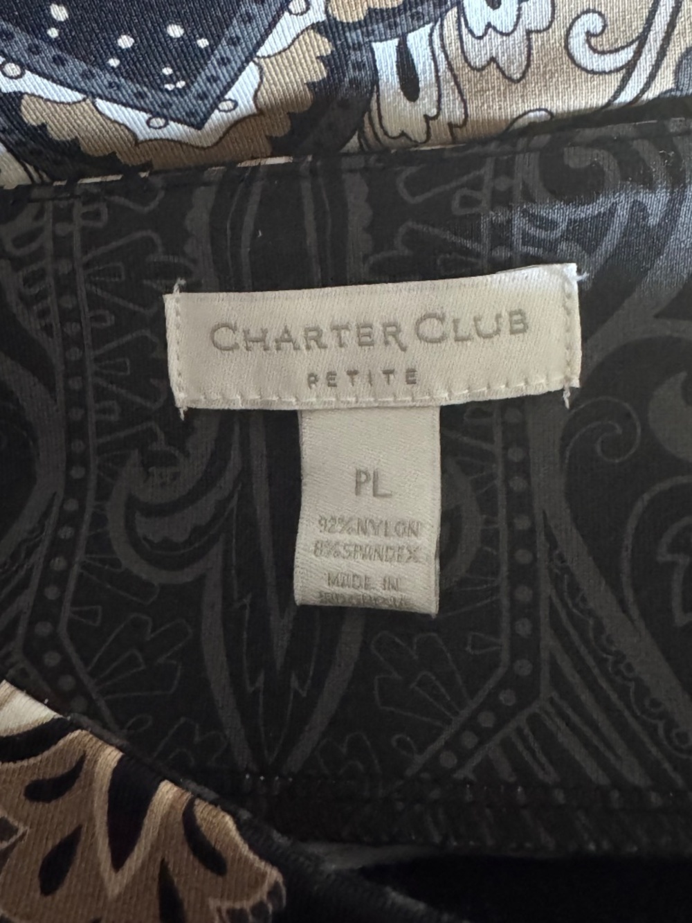 Charter Club Paisley Medallion Placement Print Boatneck Tunic Top Petite Large - Picture 8 of 8